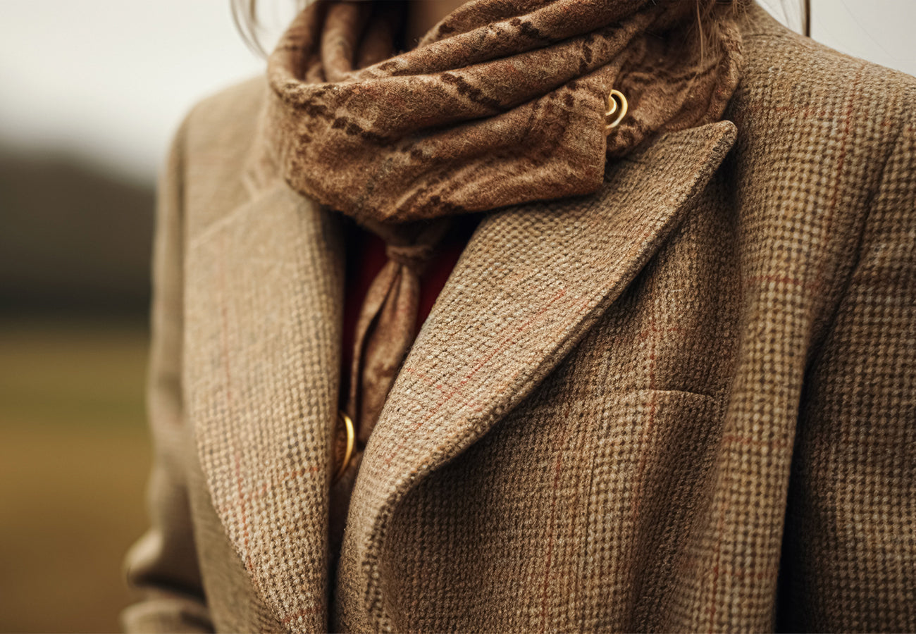 Tweed jacket and scarf